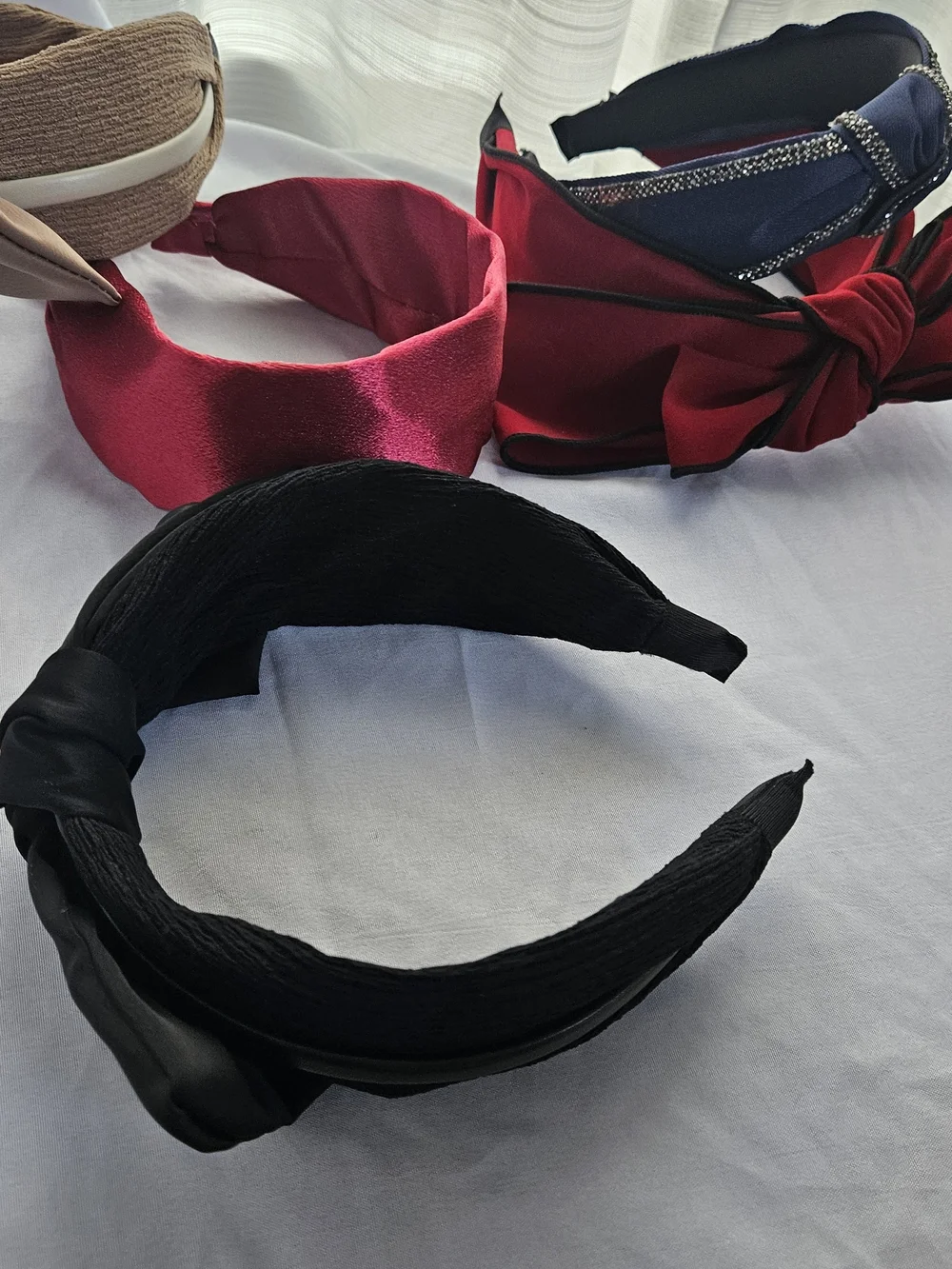Women’s Knotted Headband Set - Red, Black, Tan, Blue